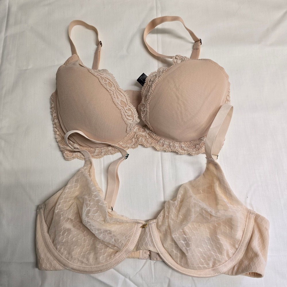 Natori Bra Womens 32D Lot of 2 Adjustable Straps Neutral
